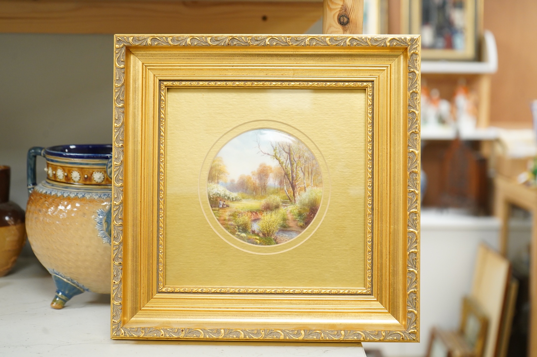 20th century, Dutch school, Beach scene, windmill and riverscape, set of three oils on board, ornate gilt framed, 16 x 22cm